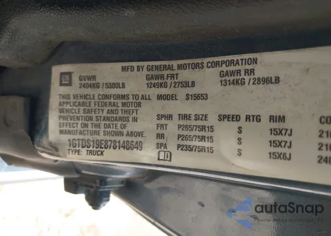 2007 GMC Canyon Sle1 z USA, uszkodzony, nr VIN 1GTDS19E878148649